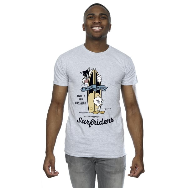 Looney Tunes Mens Tweety And Sylvester Perfect Waves T-Shirt