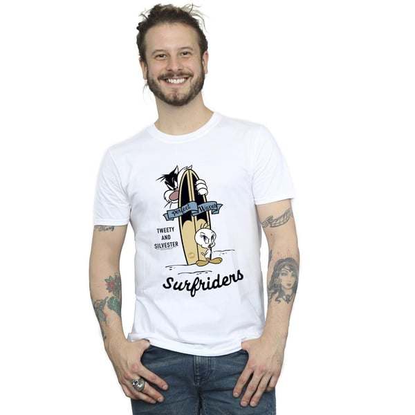 Looney Tunes Mens Tweety And Sylvester Perfect Waves T-Shirt