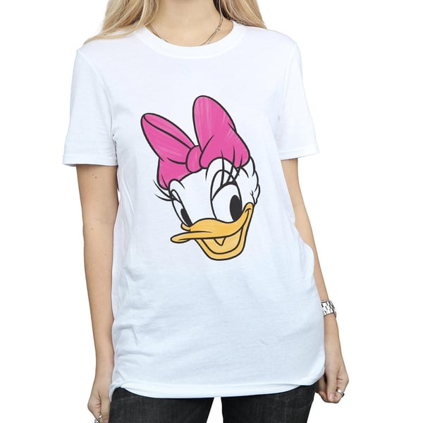 Disney Womens/Ladies Daisy Duck Head Painted Cotton Boyfriend T-Shirt