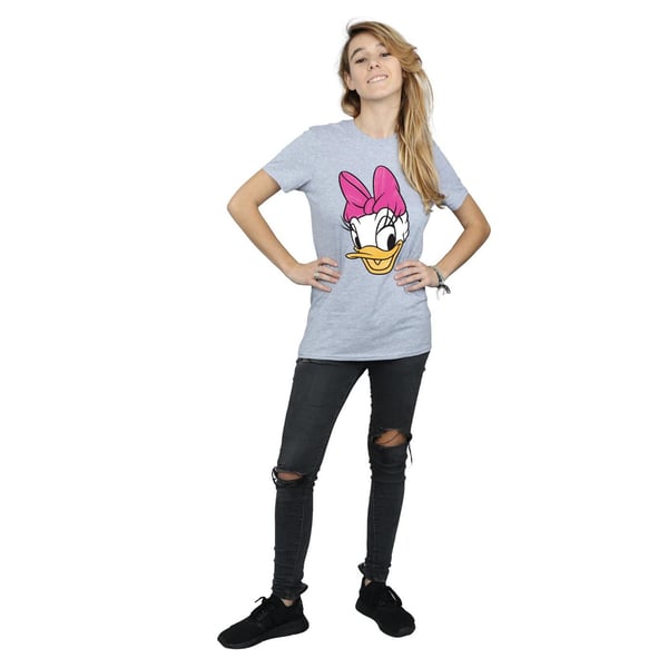 Disney Womens/Ladies Daisy Duck Head Painted Cotton Boyfriend T-Shirt