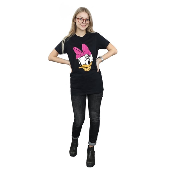 Disney Womens/Ladies Daisy Duck Head Painted Cotton Boyfriend T-Shirt