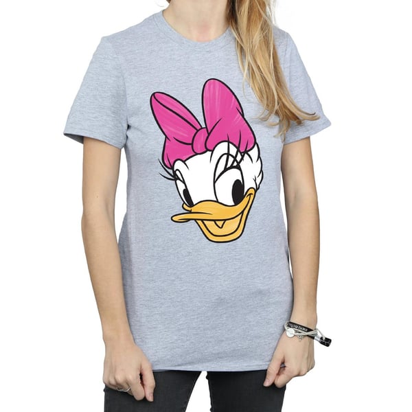 Disney Womens/Ladies Daisy Duck Head Painted Cotton Boyfriend T-Shirt
