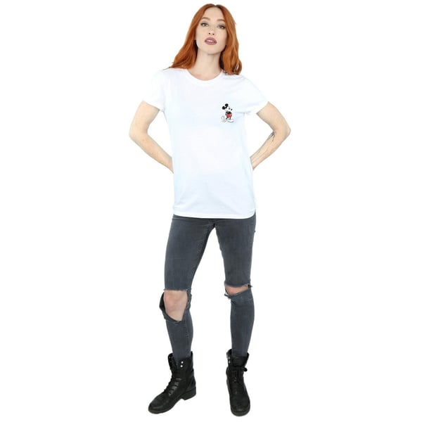 Disney Womens/Ladies Mickey Mouse Kickin Retro Chest Cotton Boyfriend T-Shirt