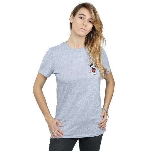 Disney Womens/Ladies Mickey Mouse Kickin Retro Chest Cotton Boyfriend T-Shirt