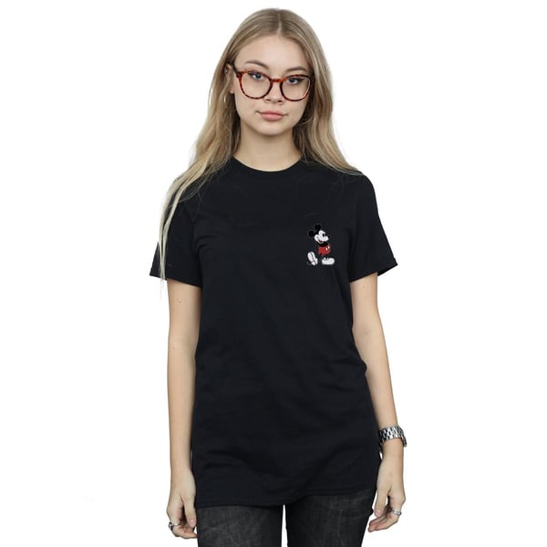 Disney Womens/Ladies Mickey Mouse Kickin Retro Chest Cotton Boyfriend T-Shirt