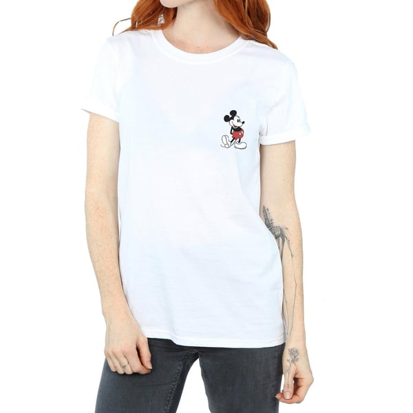Disney Womens/Ladies Mickey Mouse Kickin Retro Chest Cotton Boyfriend T-Shirt