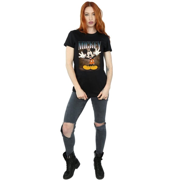 Disney Womens/Ladies Mickey Mouse Tongue Montage Cotton Boyfriend T-Shirt