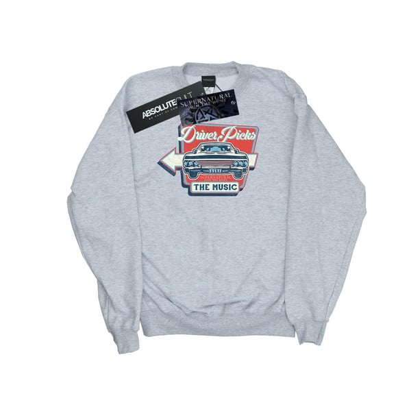 Supernatural Womens/Ladies Driver Picks The Music Sweatshirt Supernatural Womens/Ladies Driver Picks The Music Sweatshirt