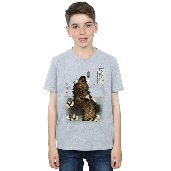 Star Wars Boys The Last Jedi Japanese Chewbacca Porgs T-Shirt