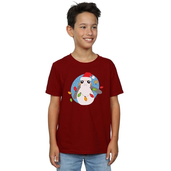 Star Wars Boys The Last Jedi Porg Christmas Lights T-Shirt