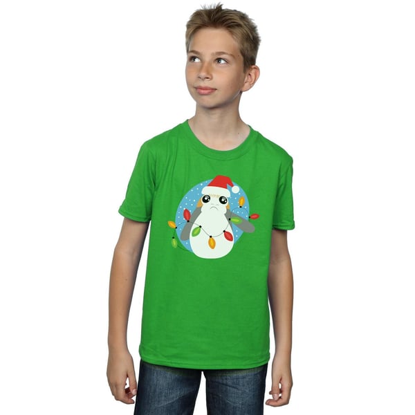 Star Wars Boys The Last Jedi Porg Christmas Lights T-Shirt