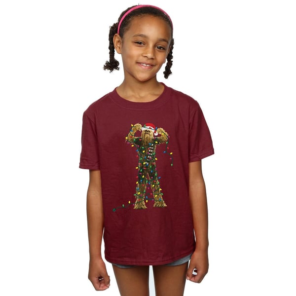 Star Wars Girls Chewbacca Christmas Lights Cotton T-Shirt