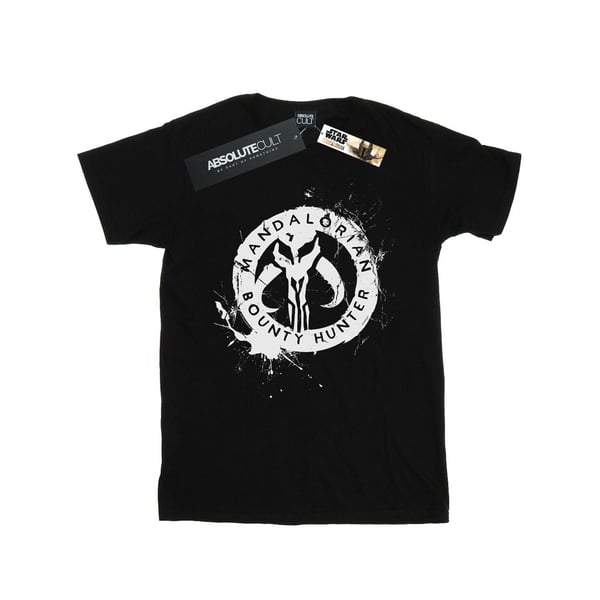 Star Wars Boys The Mandalorian Bounty Hunter Splatter Skull T-Shirt