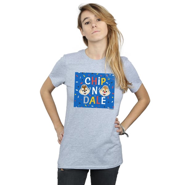 Disney Womens/Ladies Chip N Dale Blue Frame Cotton Boyfriend T-Shirt