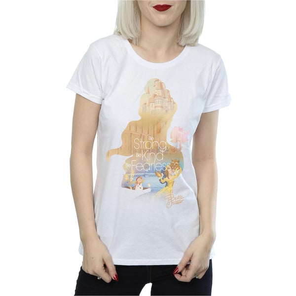 Disney Princess Womens/Ladies Belle Filled Silhouette Cotton T-Shirt