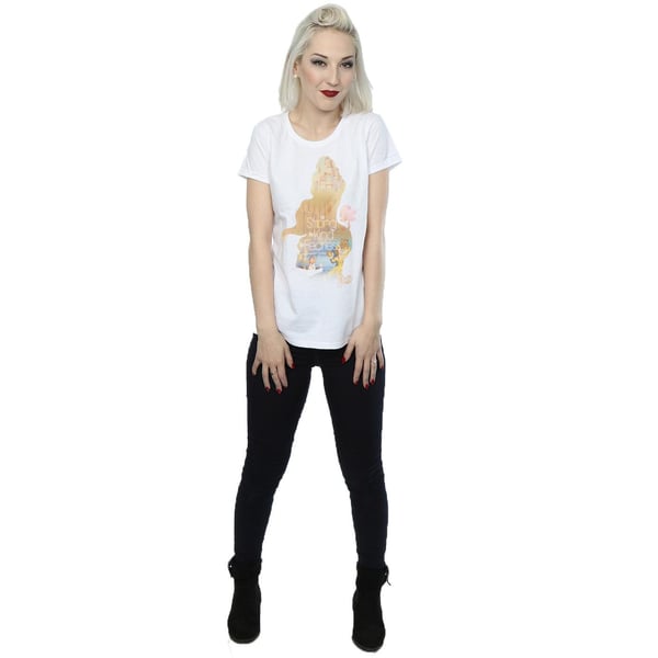 Disney Princess Womens/Ladies Belle Filled Silhouette Cotton T-Shirt
