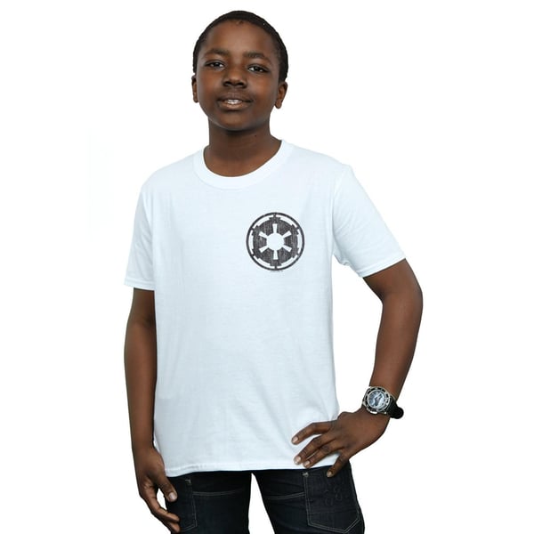 Star Wars Boys The Mandalorian Galactic Empire Insignia Breast Print T-Shirt