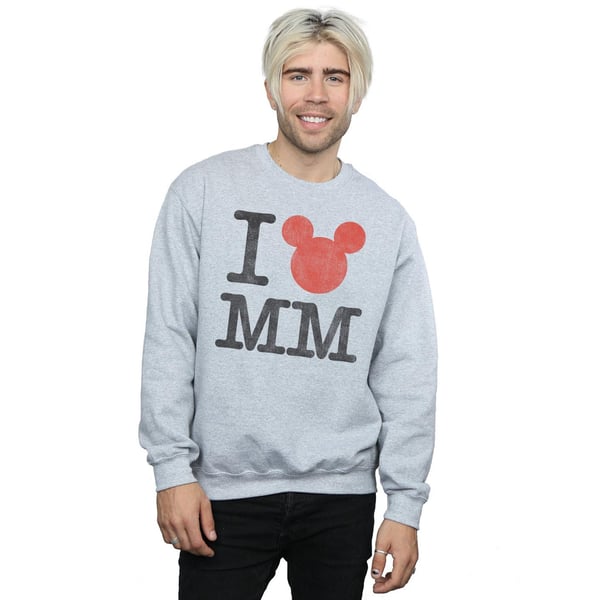 Disney Mens Mickey Mouse I Love Mickey Sweatshirt