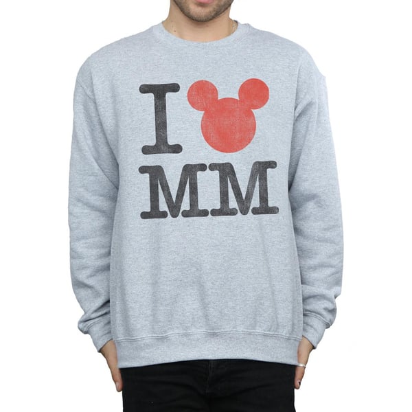 Disney Mens Mickey Mouse I Love Mickey Sweatshirt