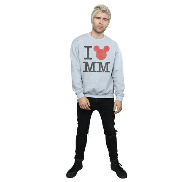 Disney Mens Mickey Mouse I Love Mickey Sweatshirt