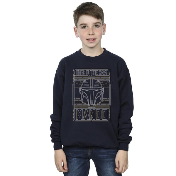 Star Wars Boys The Mandalorian The Way Outline Helm Sweatshirt