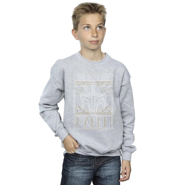 Star Wars Boys The Mandalorian The Way Outline Helm Sweatshirt