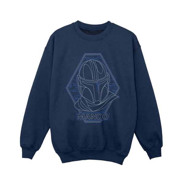 Star Wars Pojkar The Mandalorian Outline Helm Diamond Tröja