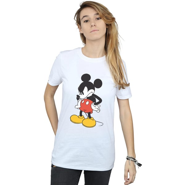 Disney Womens/Ladies Mickey Mouse Angry Look Down Cotton Boyfriend T-Shirt