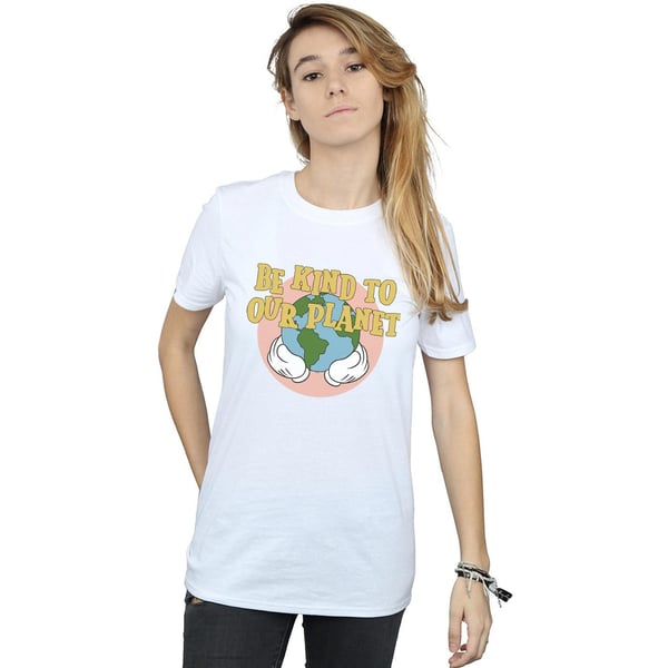 Disney Womens/Ladies Mickey Mouse Be Kind To Our Planet Cotton Boyfriend T-Shirt