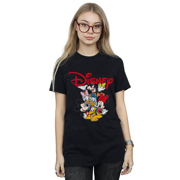 Disney Womens/Ladies Mickey Mouse Crew Cotton Boyfriend T-Shirt