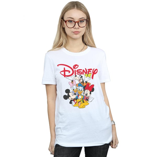 Disney Womens/Ladies Mickey Mouse Crew Cotton Boyfriend T-Shirt