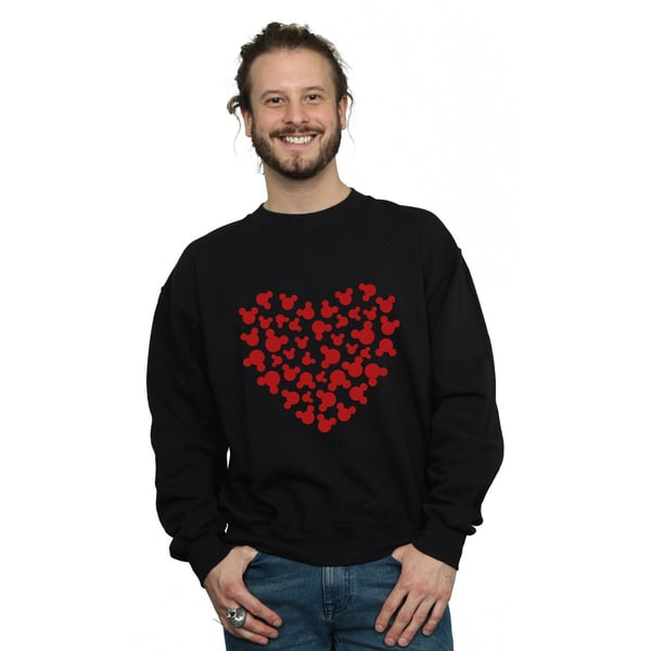 Disney Mens Mickey Mouse Heart Silhouette Sweatshirt
