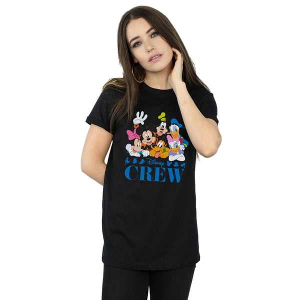 Disney Womens/Ladies Mickey Mouse Disney Friends Cotton Boyfriend T-Shirt