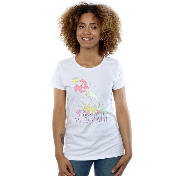 Disney Womens/Ladies The Little Mermaid Faded Nostalgia Cotton T-Shirt
