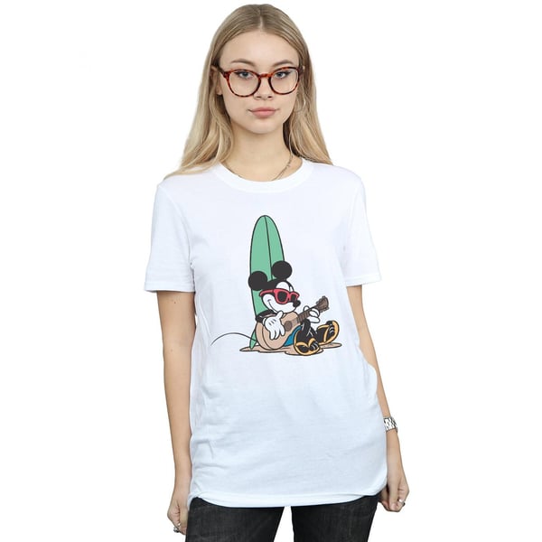 Disney Womens/Ladies Mickey Mouse Surf And Chill Cotton Boyfriend T-Shirt