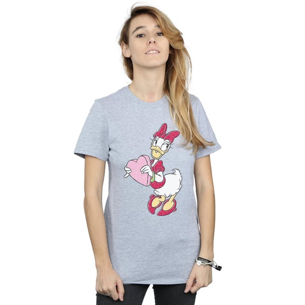 Disney Womens/Ladies Daisy Duck Love Heart Cotton Boyfriend T-Shirt
