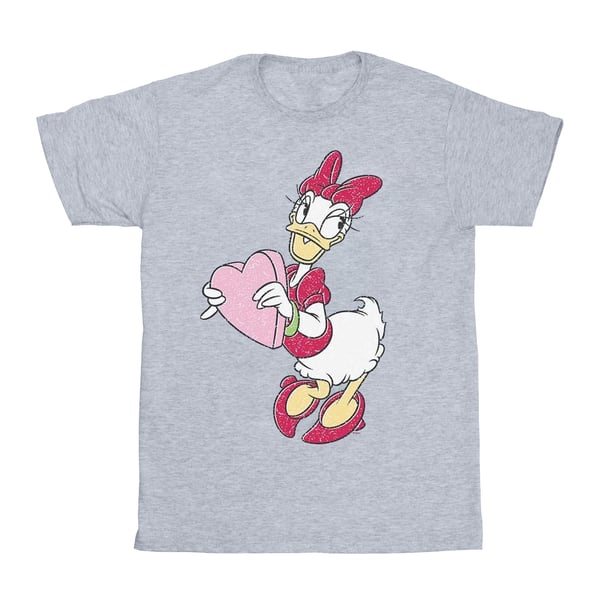 Disney Womens/Ladies Daisy Duck Love Heart Cotton Boyfriend T-Shirt