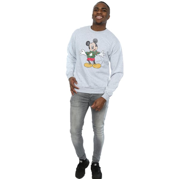 Disney Mens Mickey Mouse Christmas Jumper Sweatshirt