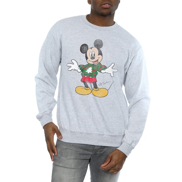 Disney Mens Mickey Mouse Christmas Jumper Sweatshirt