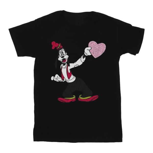 Disney Dam Goofy Love Heart T-shirt i bomull Boyfriend-modell