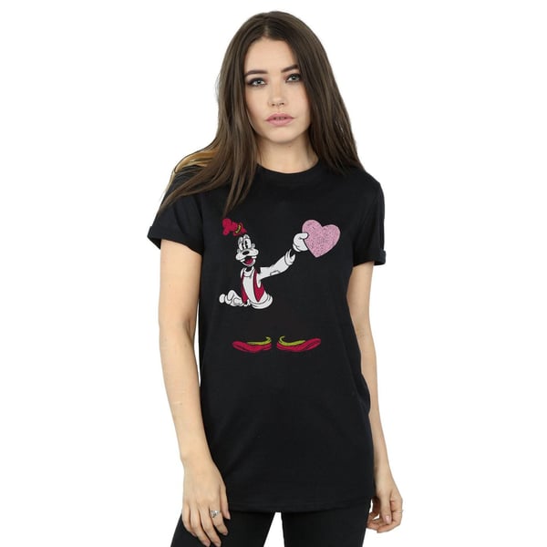 Disney Womens/Ladies Goofy Love Heart Cotton Boyfriend T-Shirt