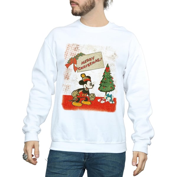 Disney Mens Mickey Mouse Vintage Christmas Sweatshirt