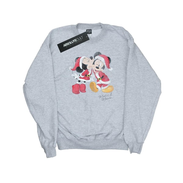 Disney Mens Mickey And Minnie Christmas Kiss Sweatshirt