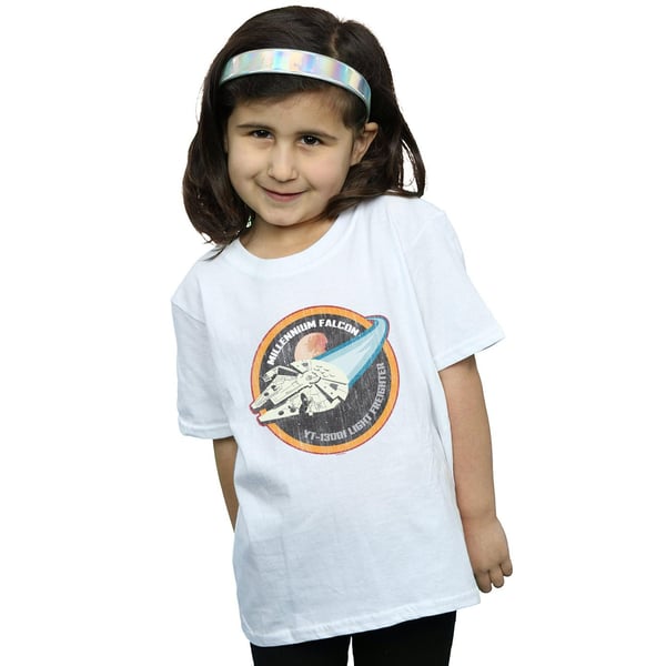 Star Wars Girls Millennium Falcon Badge Cotton T-Shirt