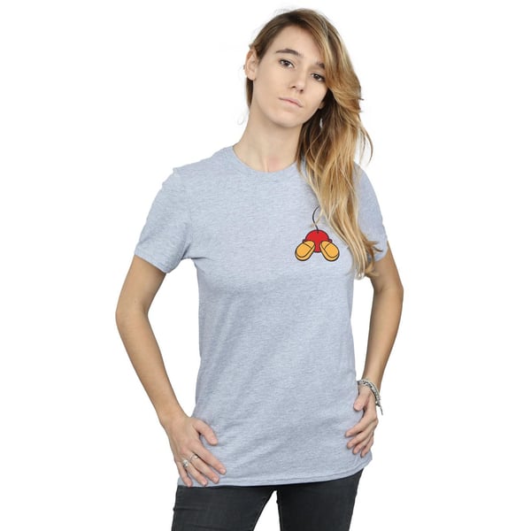 Disney Womens/Ladies Mickey Mouse Backside Breast Print Cotton Boyfriend T-Shirt