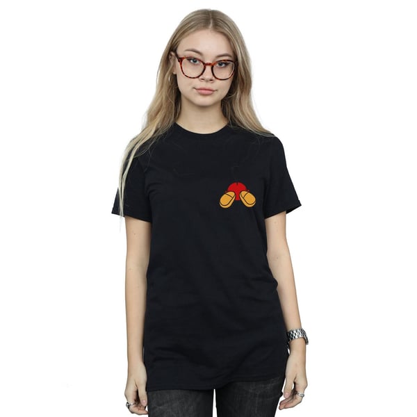 Disney Womens/Ladies Mickey Mouse Backside Breast Print Cotton Boyfriend T-Shirt