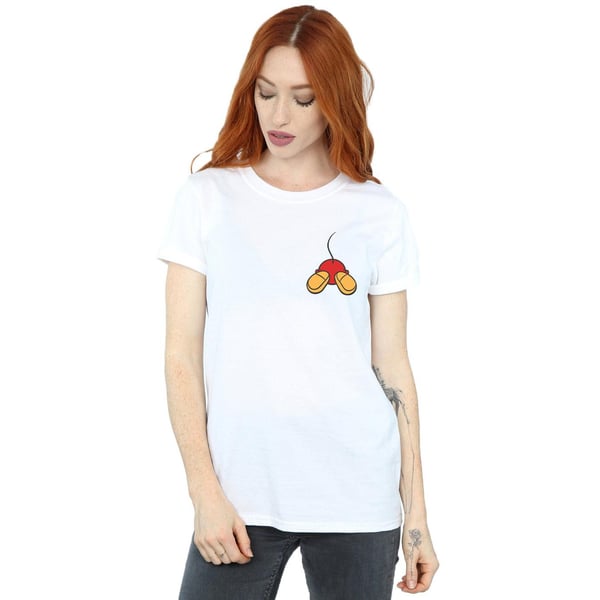 Disney Womens/Ladies Mickey Mouse Backside Breast Print Cotton Boyfriend T-Shirt