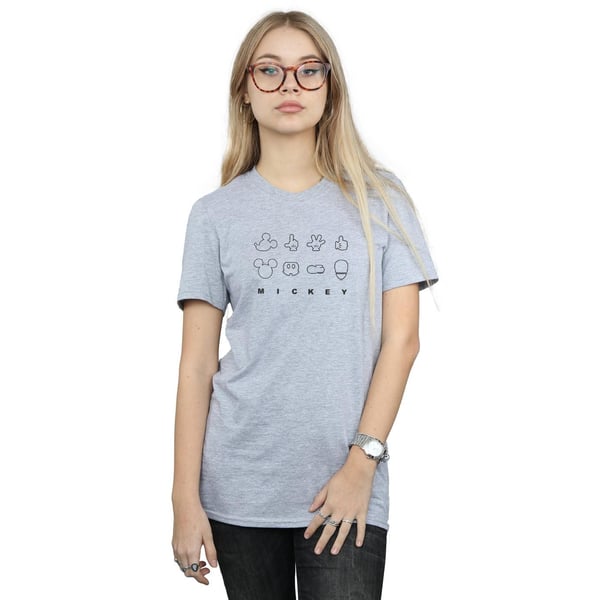 Disney Womens/Ladies Mickey Mouse Deconstructed Cotton Boyfriend T-Shirt