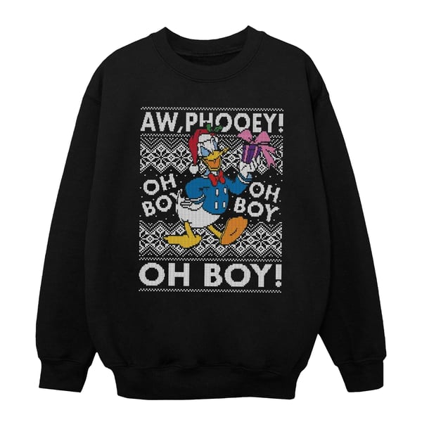 Disney Mens Donald Duck Christmas Fair Isle Sweatshirt