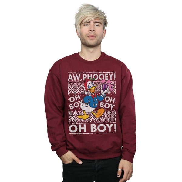 Disney Mens Donald Duck Christmas Fair Isle Sweatshirt